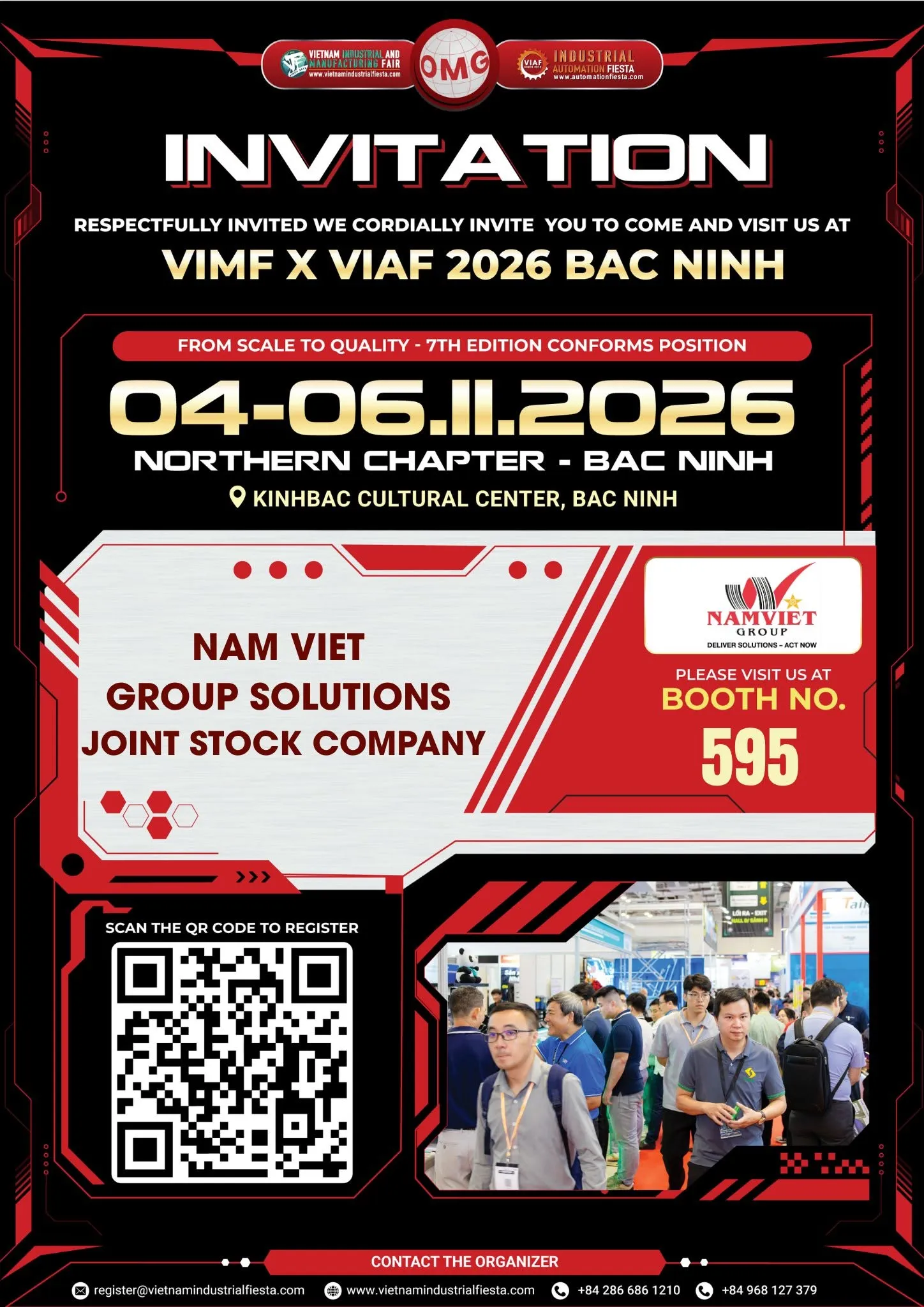 Nam Việt Group Tham Gia Triển Lãm Công Nghiệp VIMF x VIAF 2026 Tại Bắc Ninh
