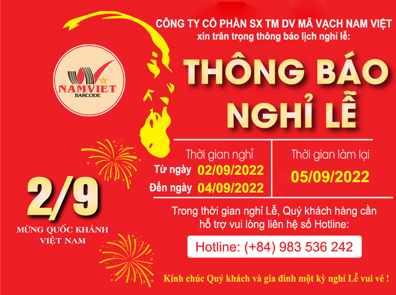Thông báo lịch nghỉ lễ Quốc Khánh 2/9/2022