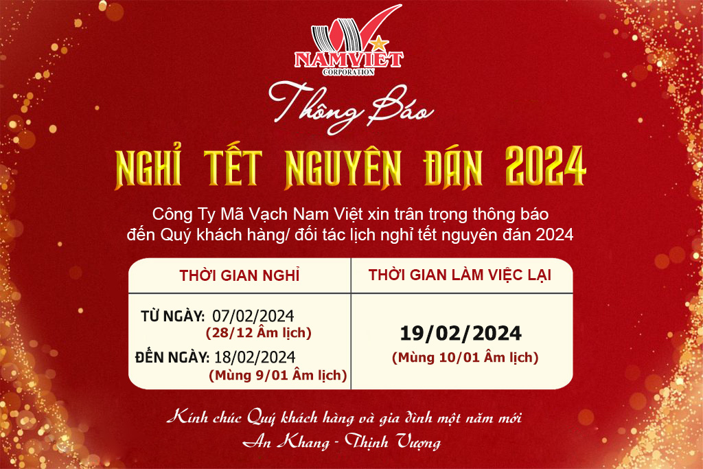 Thông báo lịch nghỉ tết Nguyên Đán Giáp Thìn 2024