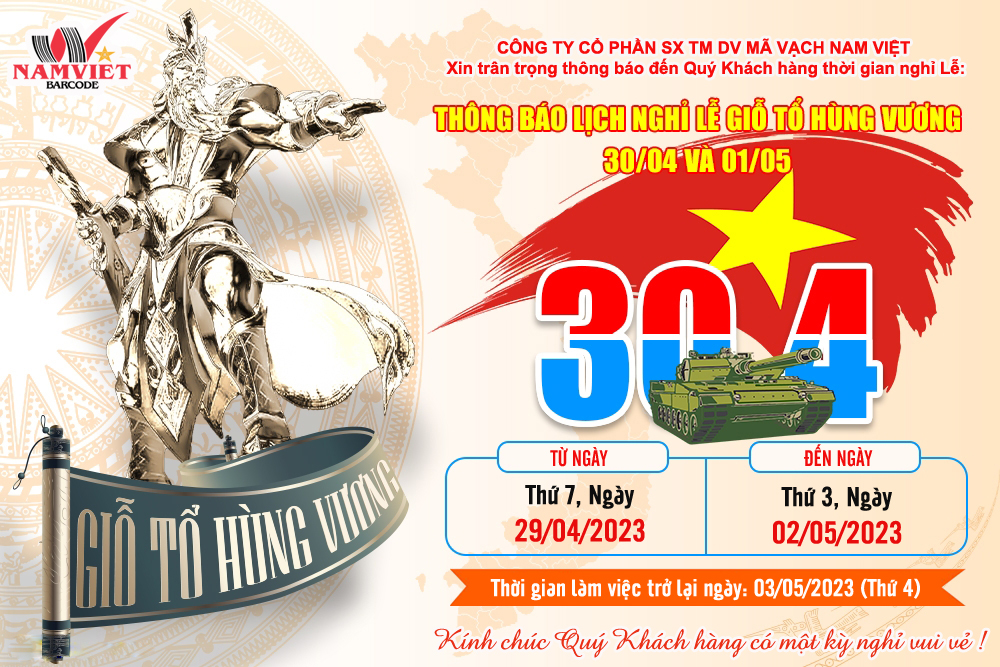 Thông báo lịch nghỉ Giỗ Tổ Hùng Vương mùng 10.3 và 30/04 & 01/05 năm 2023