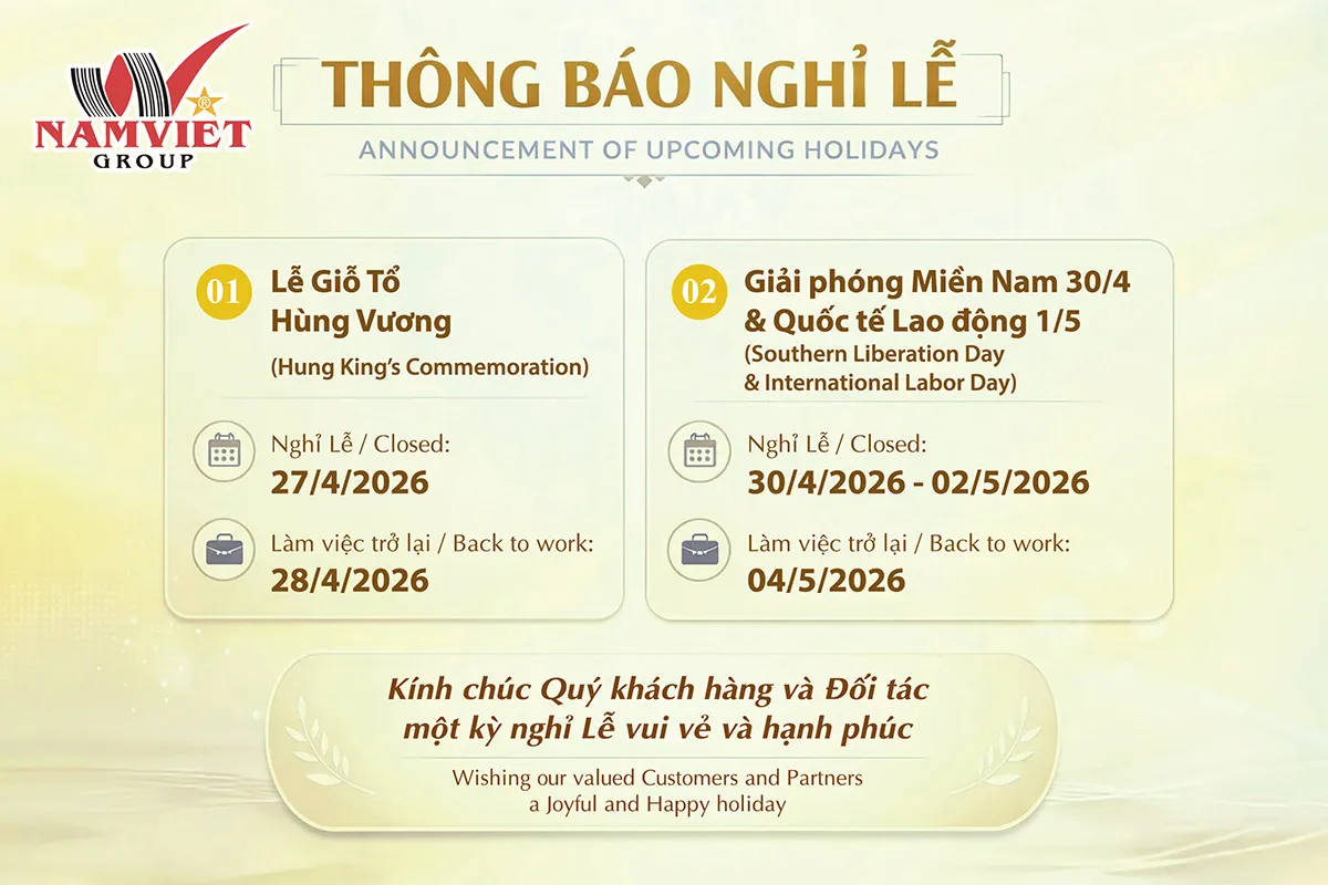 [THÔNG BÁO] Lịch nghỉ lễ Giỗ Tổ Hùng Vương và 30/4 – 1/5/2026